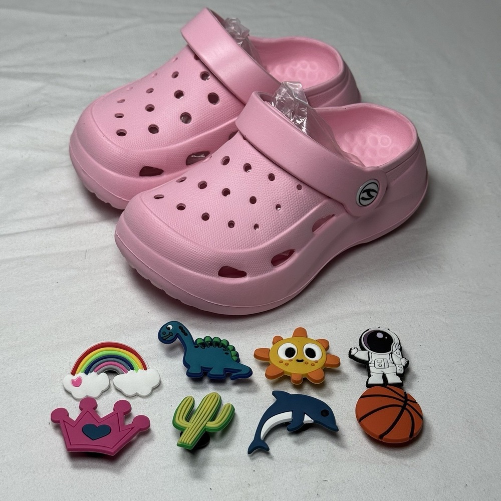 Kids Pink Clogs Toddler US 7 EU 23 Slipโ On Sandals Lightweight Comfort